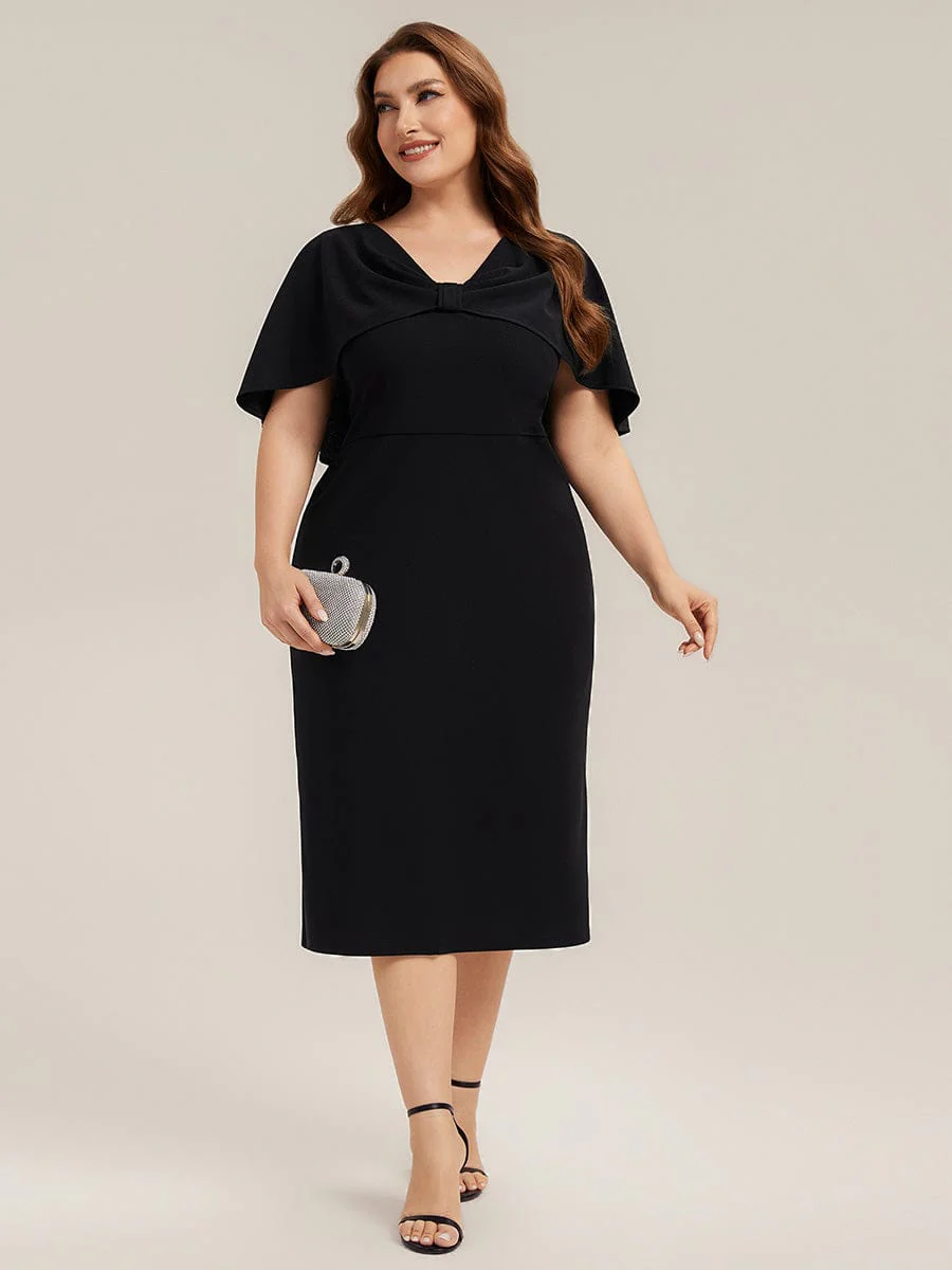 Knit Shawl Sleeve Sheath Dress - Image 18