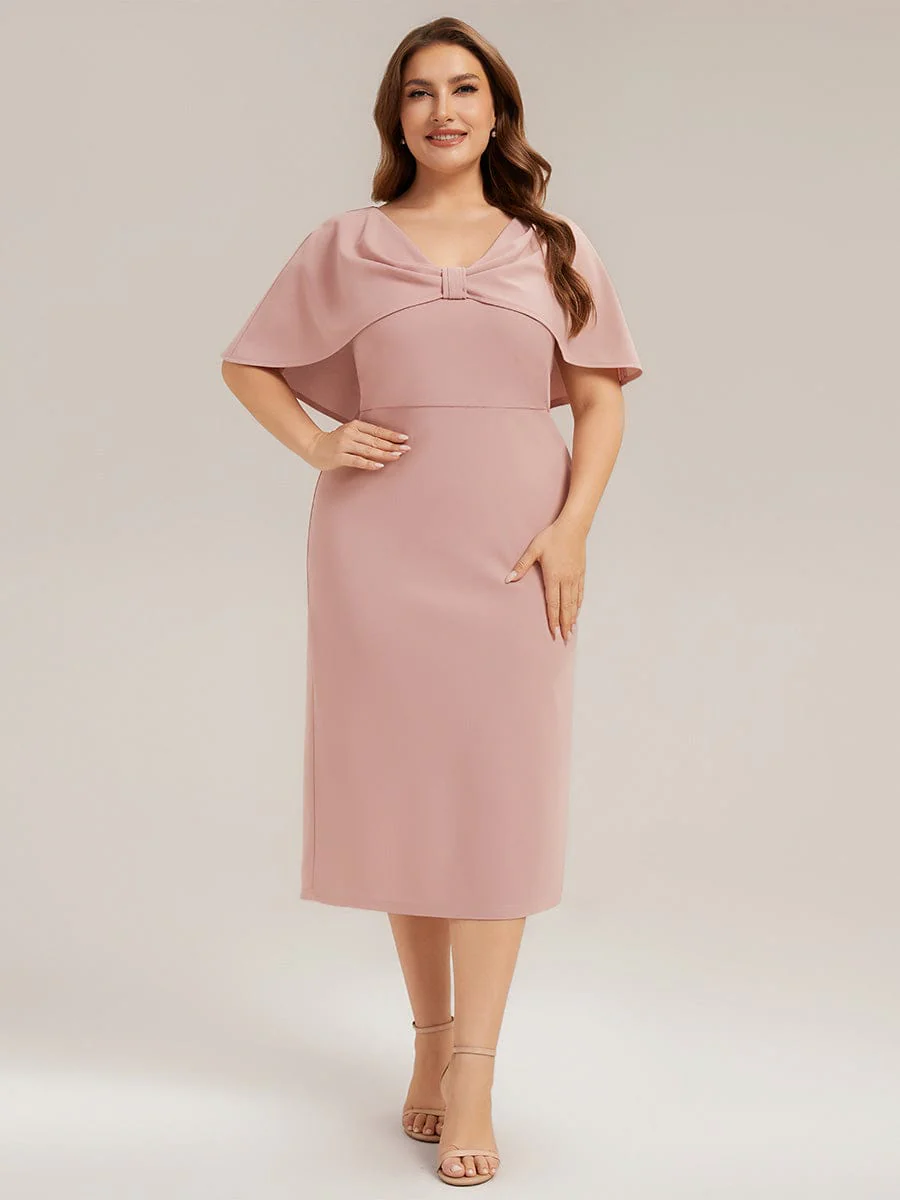 Knit Shawl Sleeve Sheath Dress - Image 28