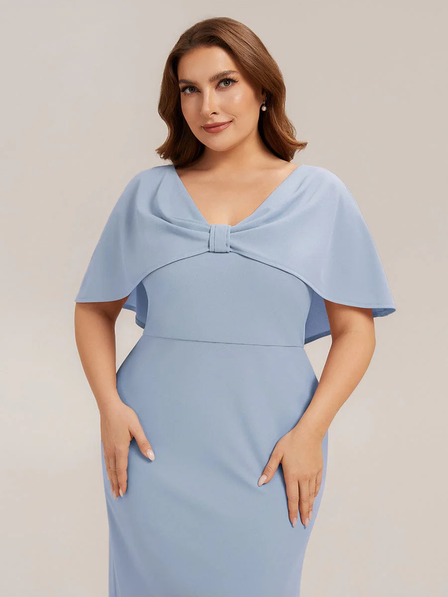 Plus Size Knit Shawl Sleeve Sheath Dress - Image 21