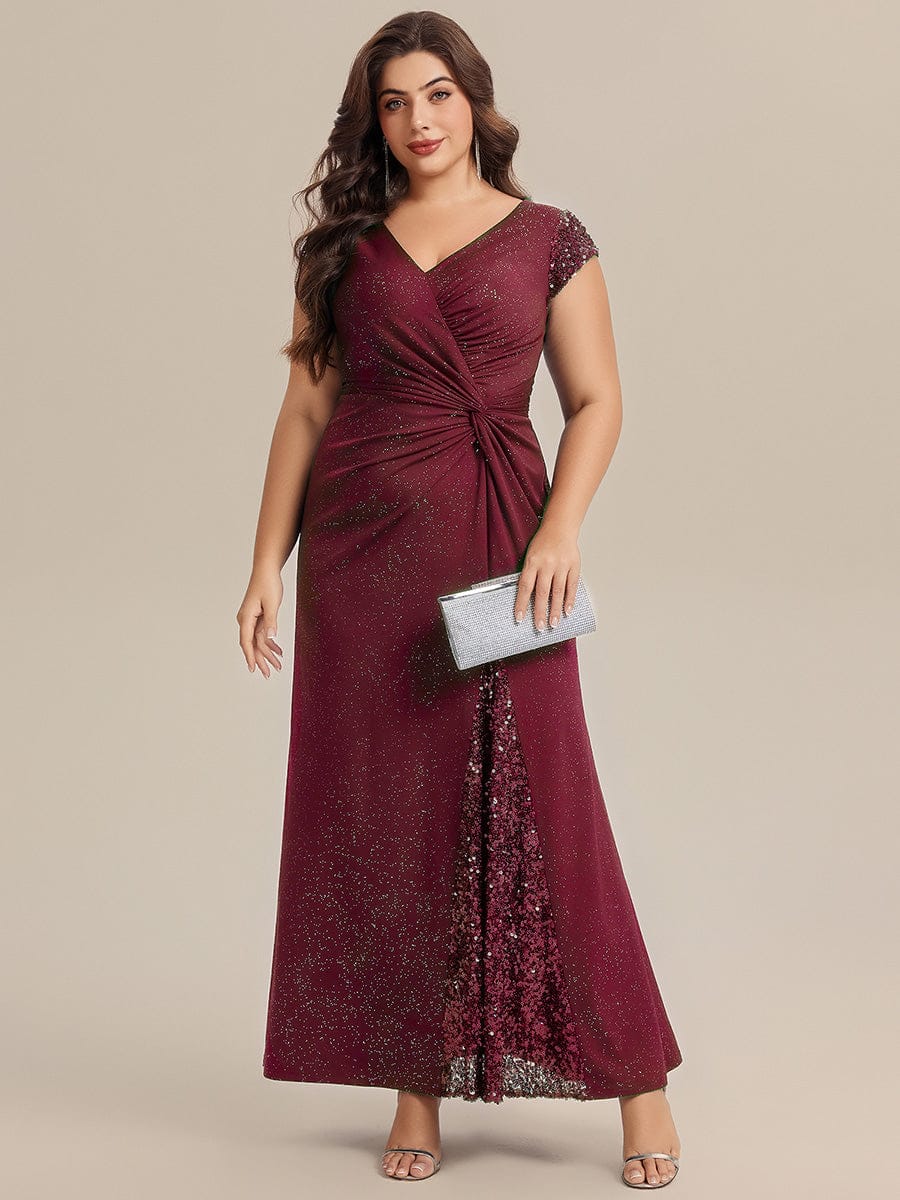 pretty KAIA|Plus Size Knotted Knit Cap Sleeve Dress - Image 11