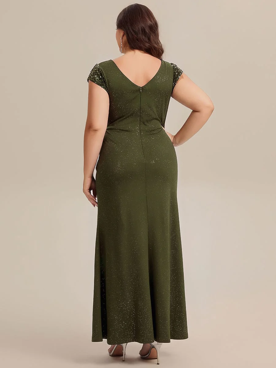 pretty KAIA|Plus Size Knotted Knit Cap Sleeve Dress - Image 29