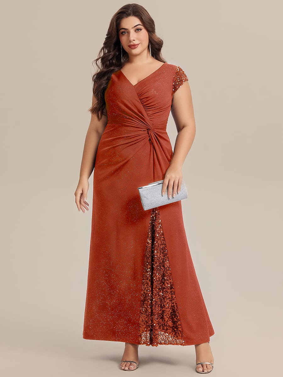 pretty KAIA|Plus Size Knotted Knit Cap Sleeve Dress - Image 33