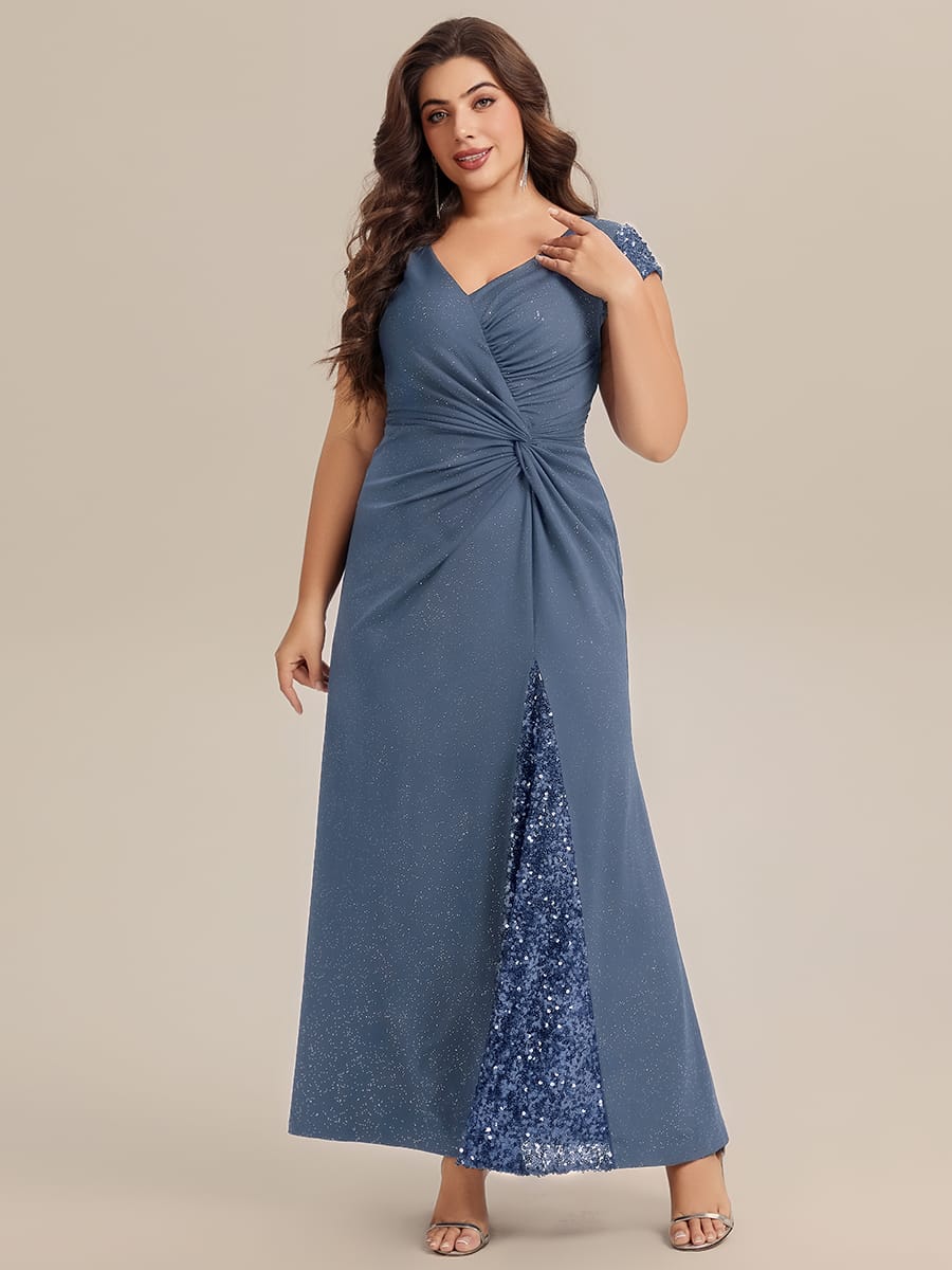 pretty KAIA|Plus Size Knotted Knit Cap Sleeve Dress - Image 48