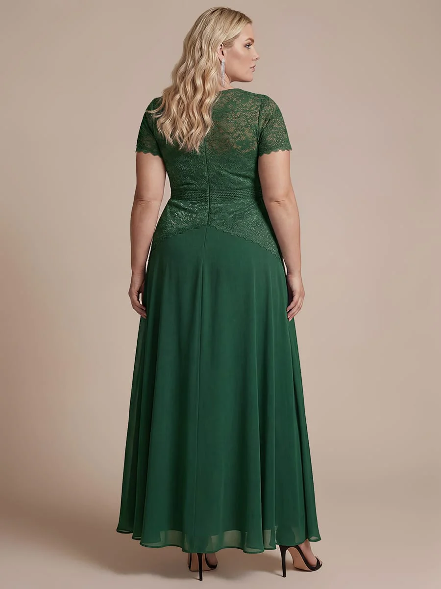 Plus Size Sparkling Sequin Lace Maxi Dress with Puff Sleeves Elegant Long Formal Evening Gown - Image 13