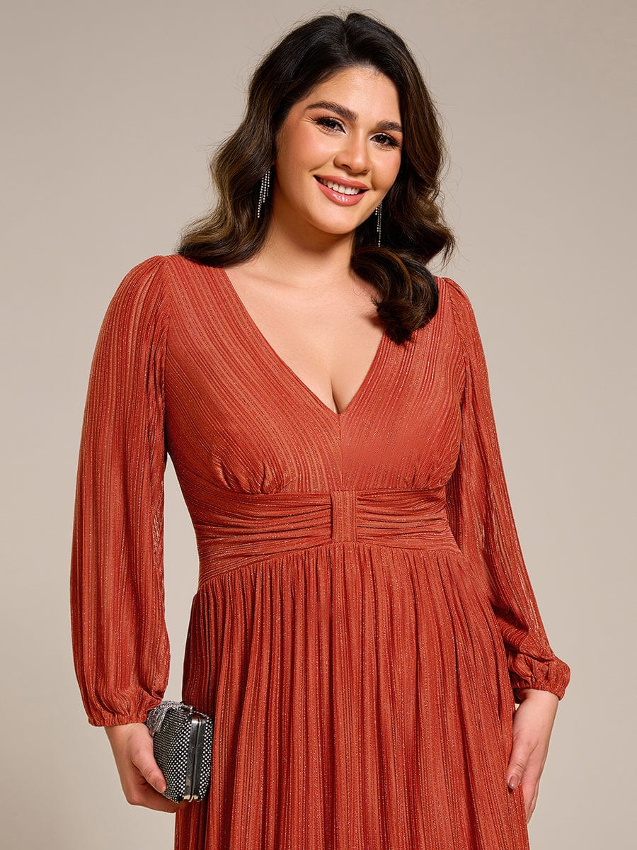 pretty BRYM|Plus Size Sparkle Long Sleeve Formal Evening Dress with A-line Silhouette - Image 14