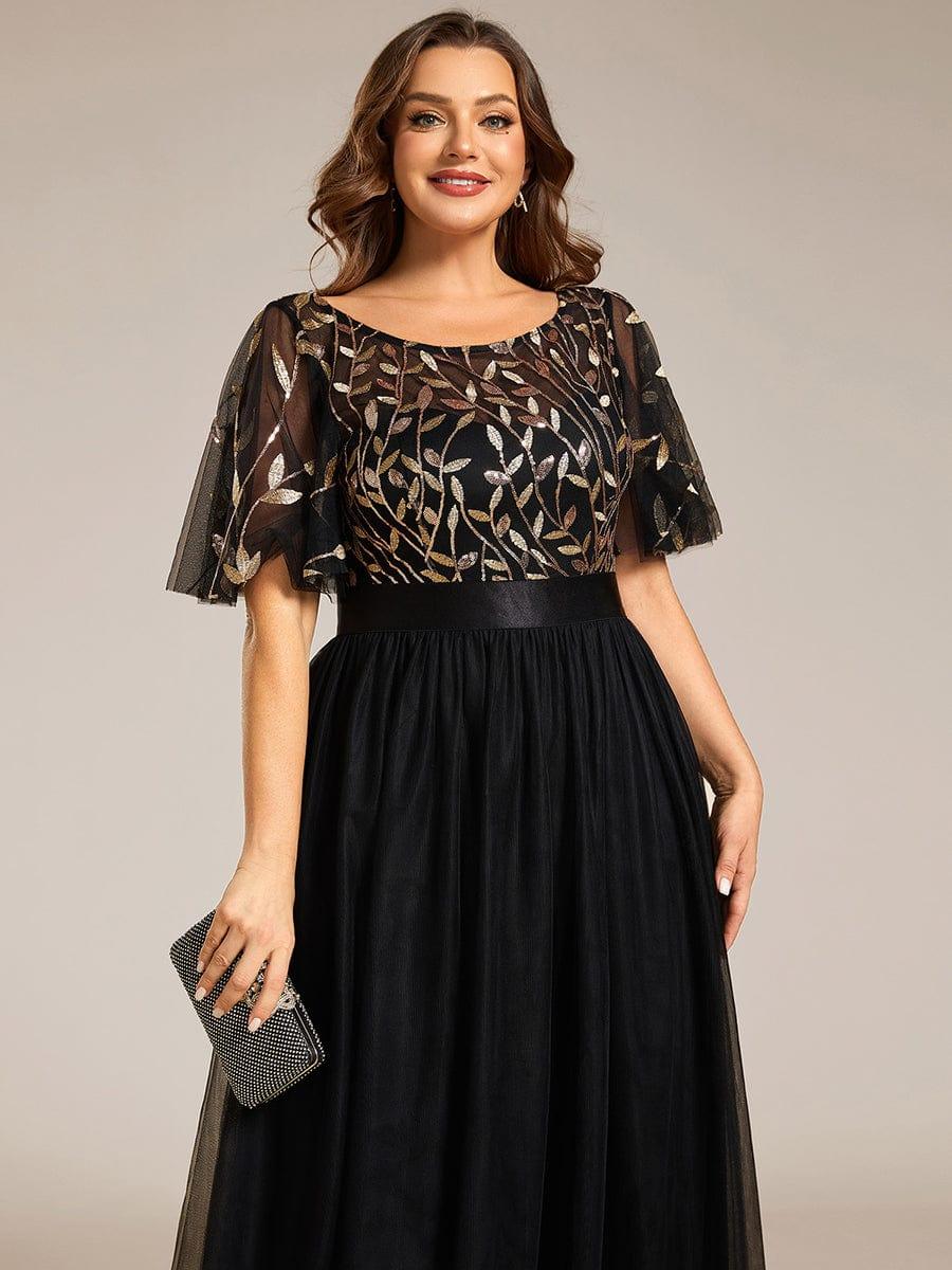 pretty SAPHIR|Plus Size Women's Embroidery Bridesmaid Dress with Short Sleeve - Image 98