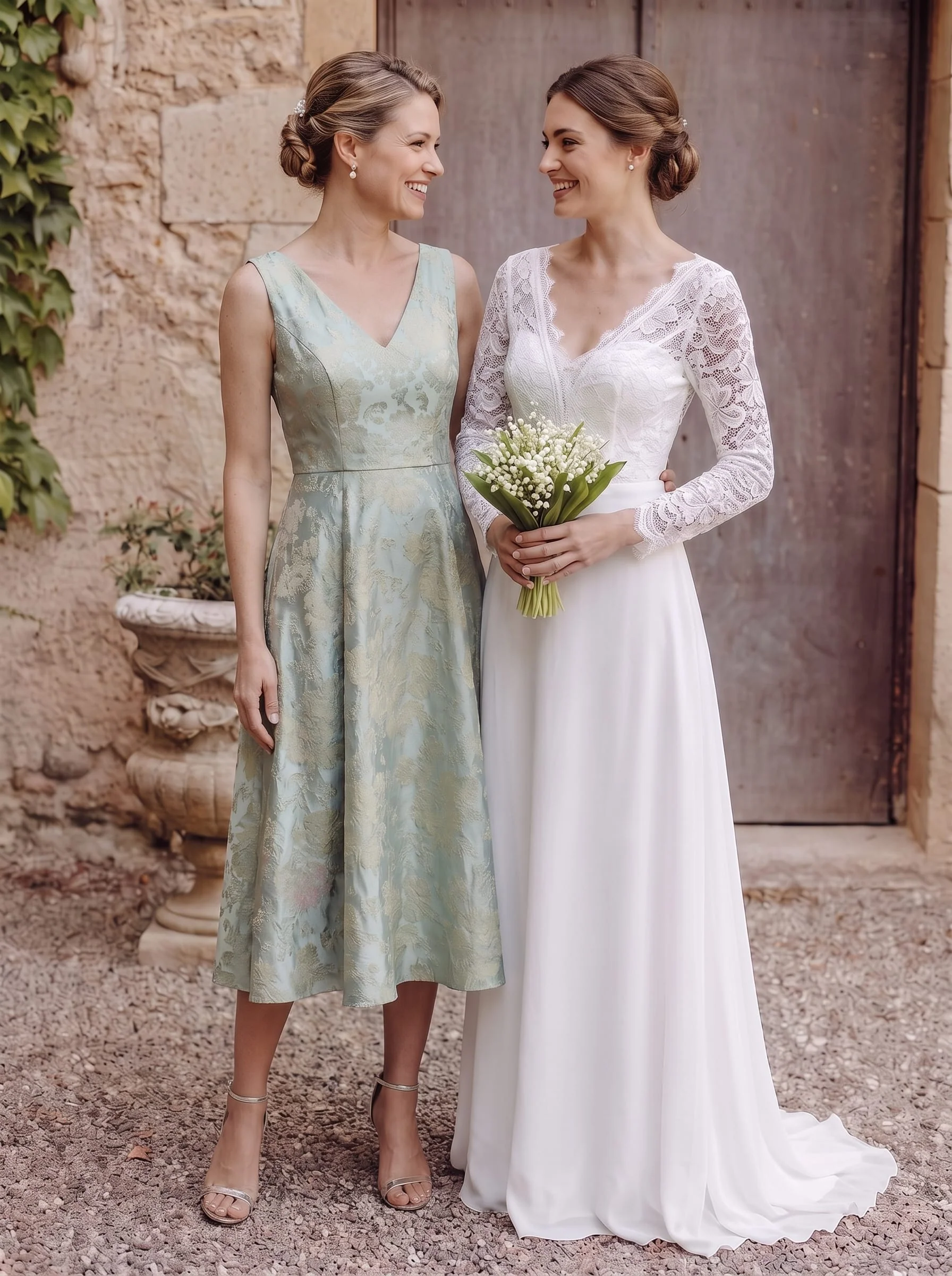 Printed Jacquard Cap Sleeve Dress - Image 4