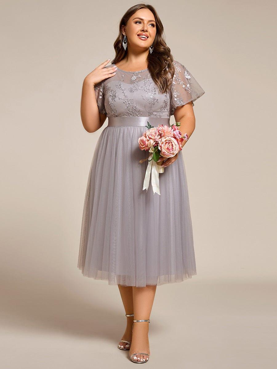 ever MARA|Round Neck Embellished Midi Tulle Bridesmaid Dress - Image 30