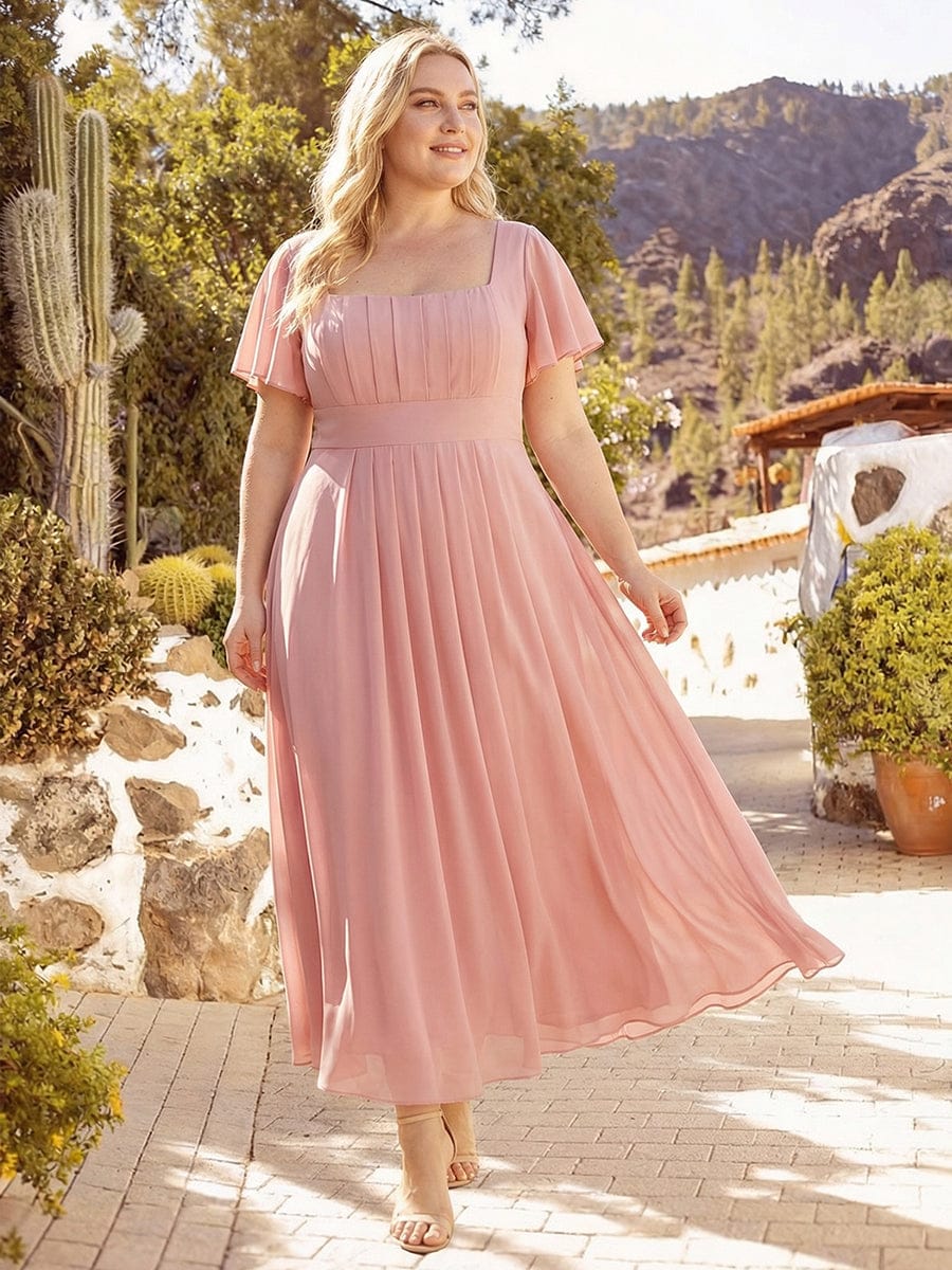 ever AVIEL|Ruched Chiffon Ruffle Sleeve Dress - Image 27