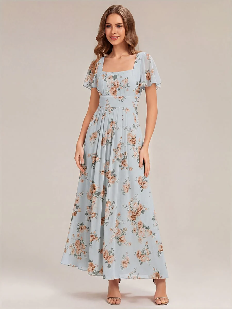 ever AVIEL|Ruched Chiffon Ruffle Sleeve Dress - Image 87