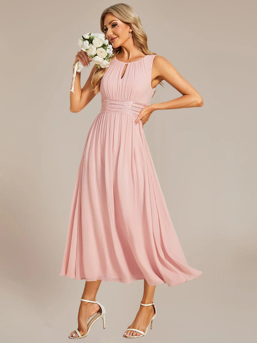 ever LIORAEL|Ruched Chiffon Midi Bridesmaid Dress - Image 25