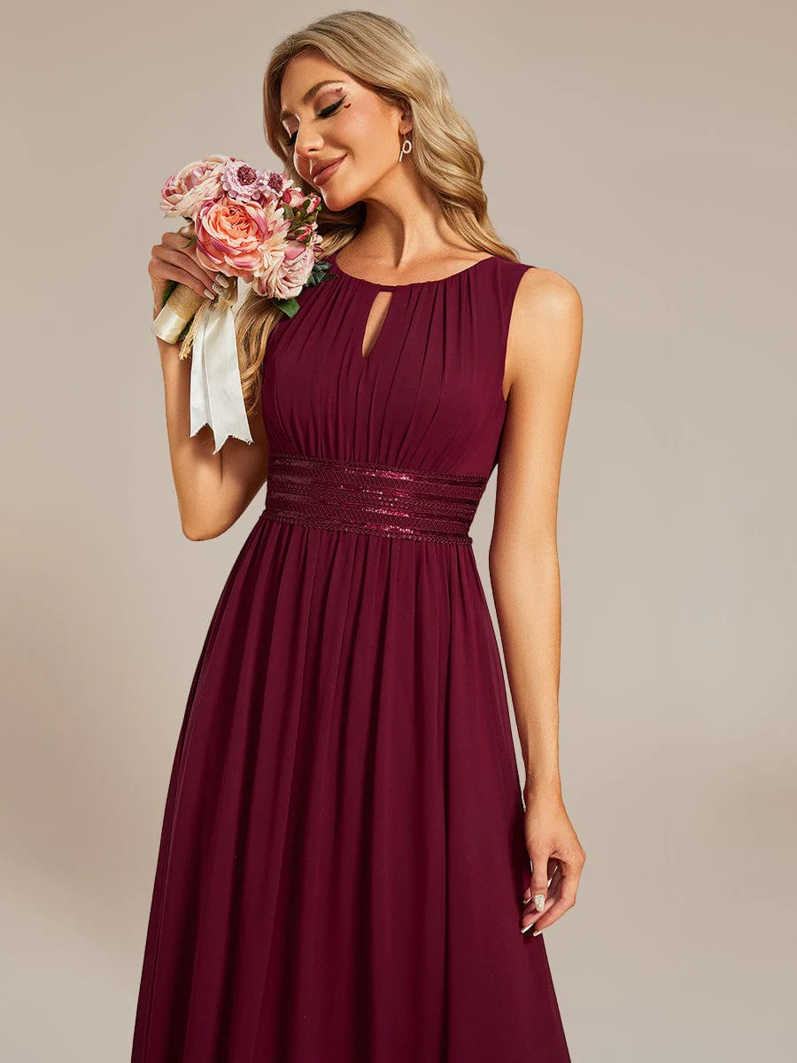ever LIORAEL|Ruched Chiffon Midi Bridesmaid Dress - Image 6