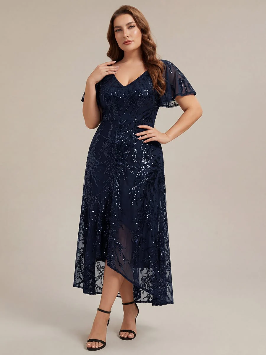 Ruffled Sequin Ruffle Sleeve Dress - Image 10