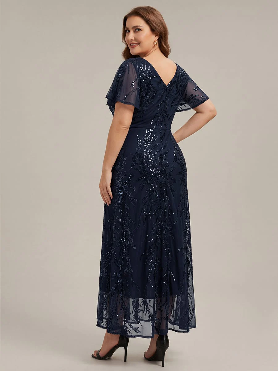 Ruffled Sequin Ruffle Sleeve Dress - Image 7