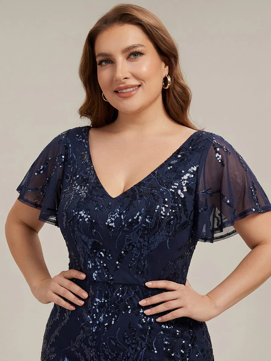Ruffled Sequin Ruffle Sleeve Dress - Image 8