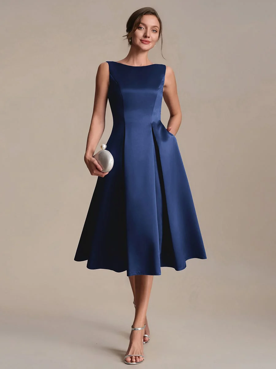 Satin Sleeveless Ball-Gown Dress