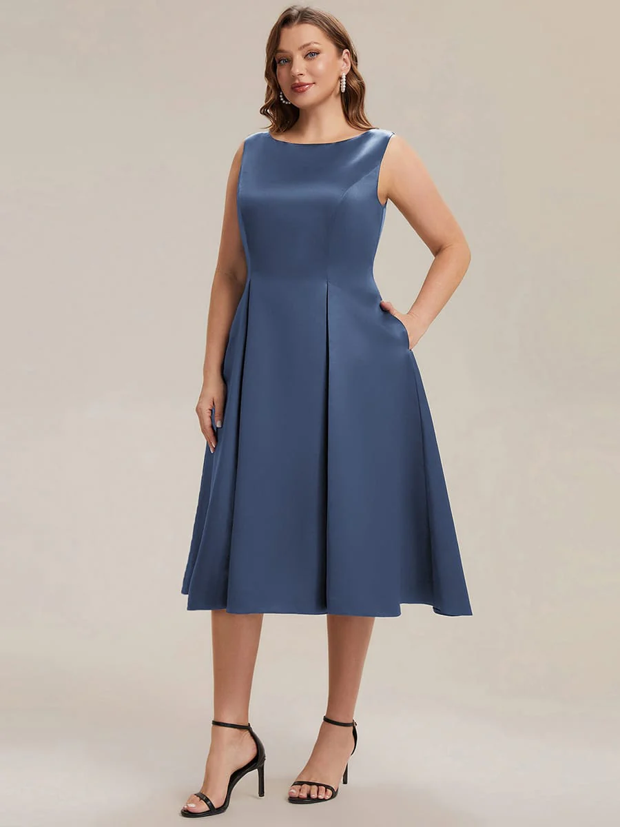 Satin Sleeveless Ball-Gown Dress - Image 30