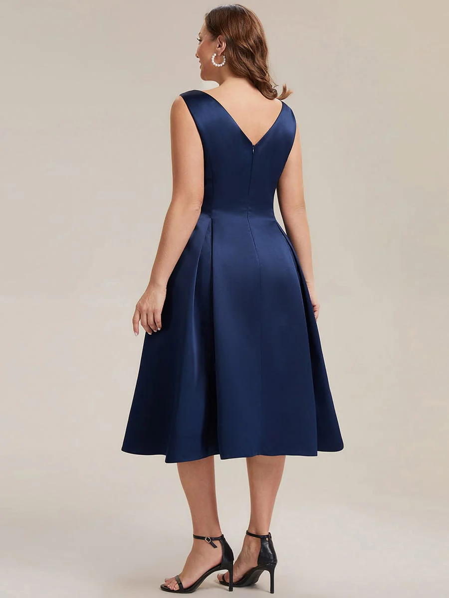 Satin Sleeveless Ball-Gown Dress - Image 36