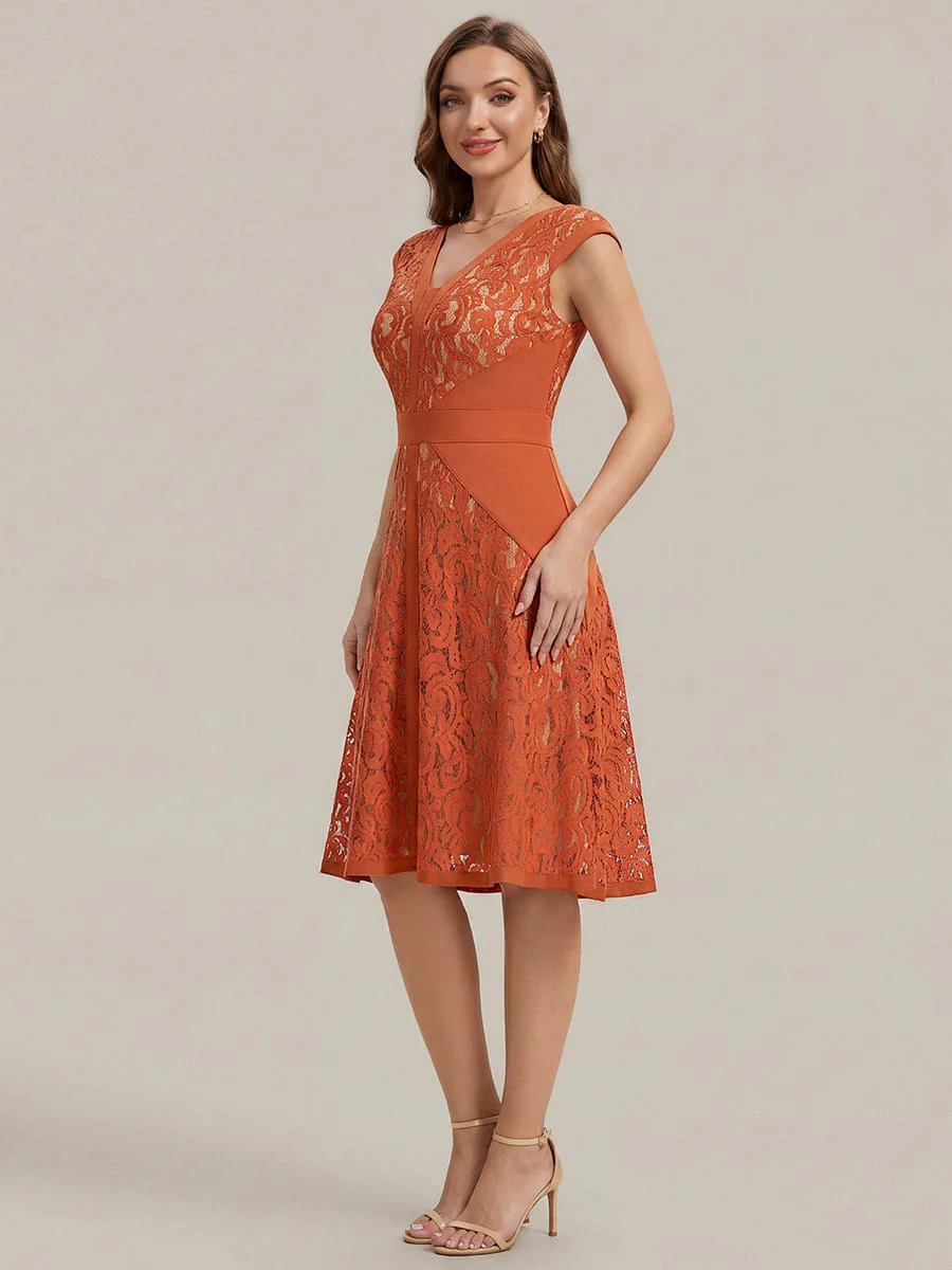 ever TOVE|See-through Lace Cap Sleeve Dress - Image 65