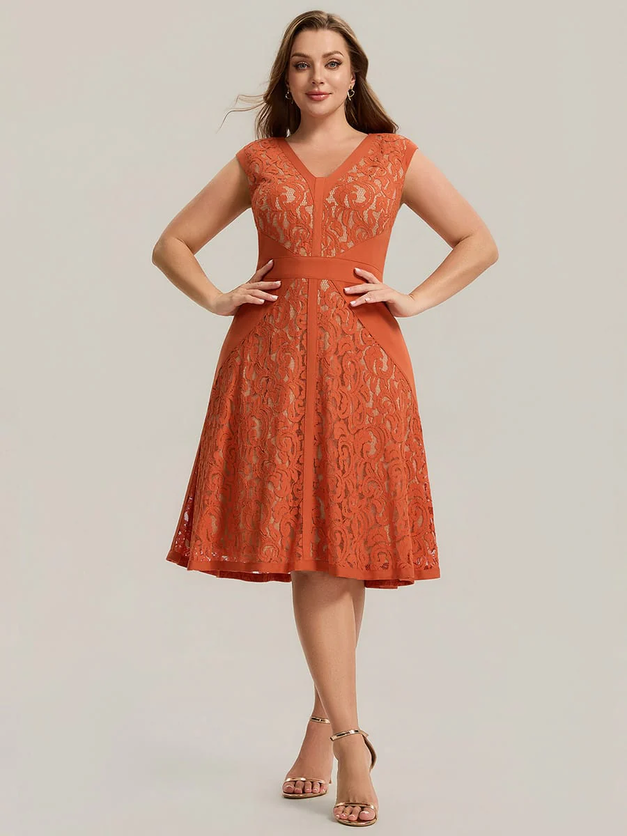 ever TOVE|See-through Lace Cap Sleeve Dress - Image 68