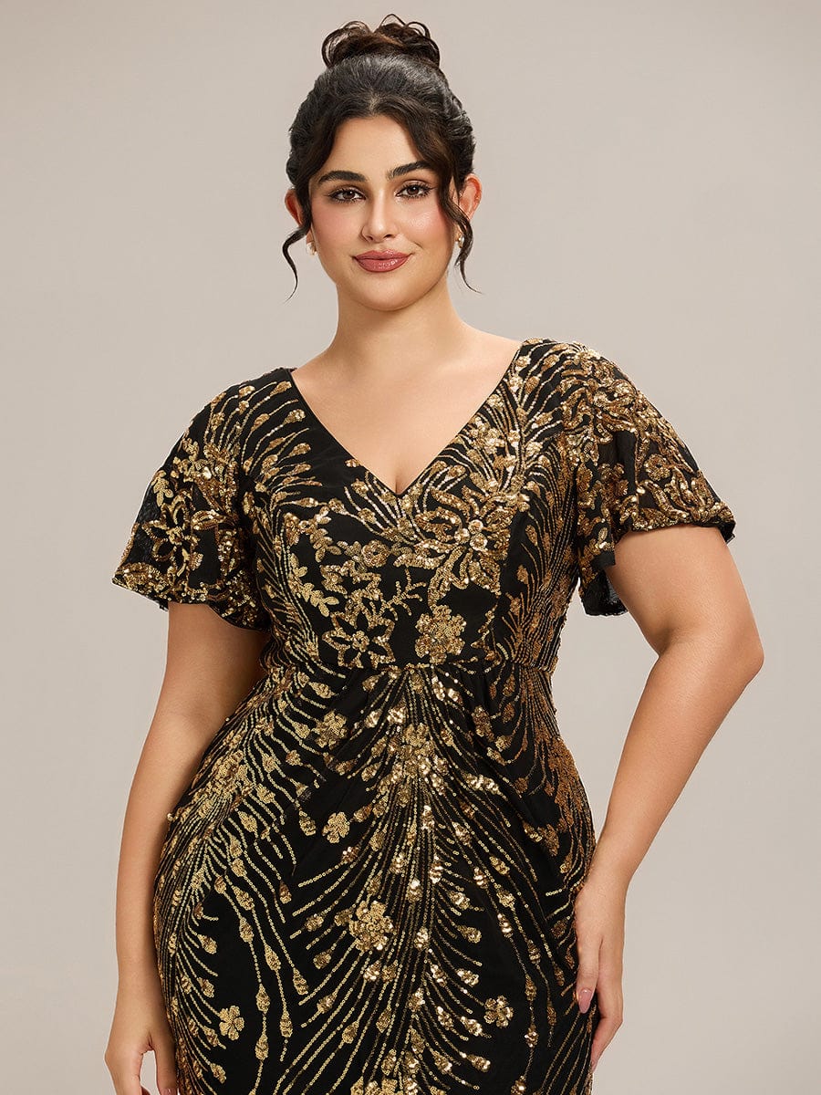 ever PALMER|Sequin Ruffle Sleeve Evening Dress - Image 40