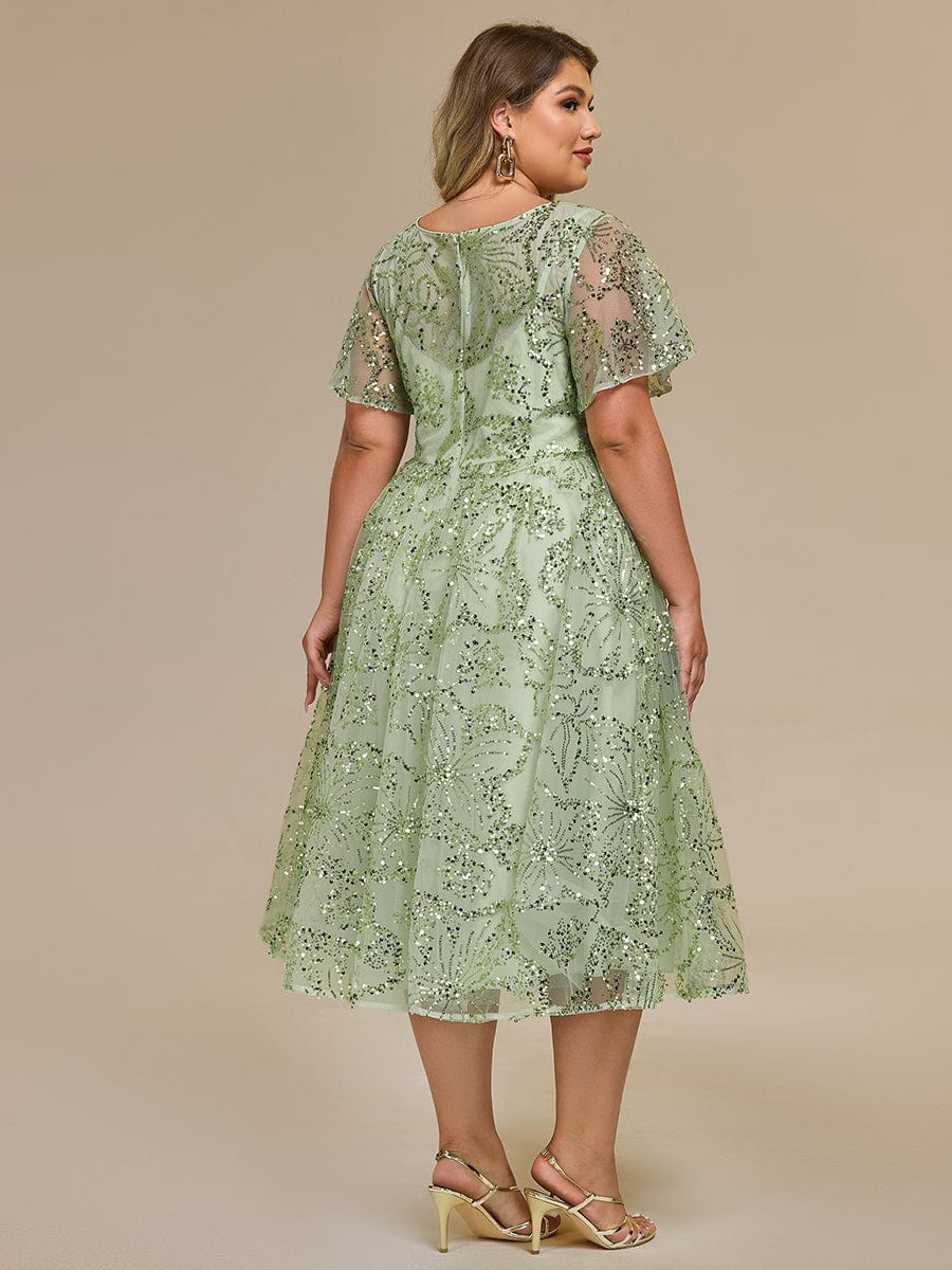 ever ADEL|Sequin Ruffle Sleeve Wedding Guest Dress - Image 17
