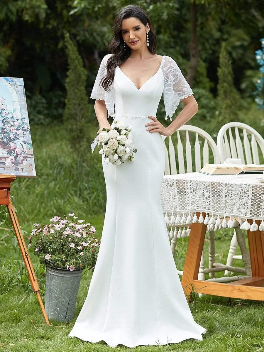 ever SLOANE|Sexy Maxi V Neck Bodycon Party Dress with Flare Sleeves(Final Sale) - Image 19