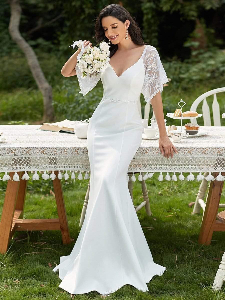 ever SLOANE|Sexy Maxi V Neck Bodycon Party Dress with Flare Sleeves(Final Sale) - Image 22
