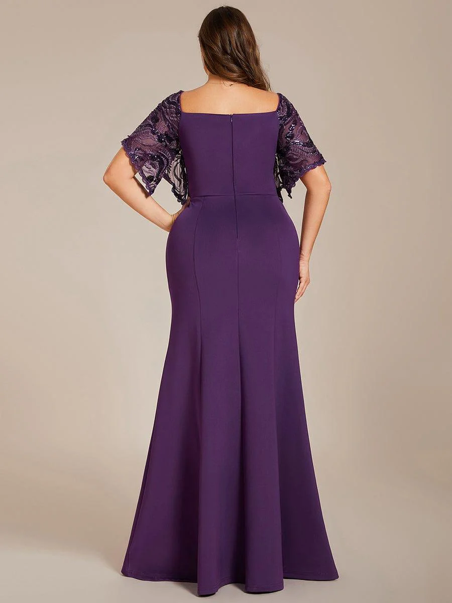 ever SLOANE|Sexy Maxi V Neck Bodycon Party Dress with Flare Sleeves(Final Sale) - Image 39