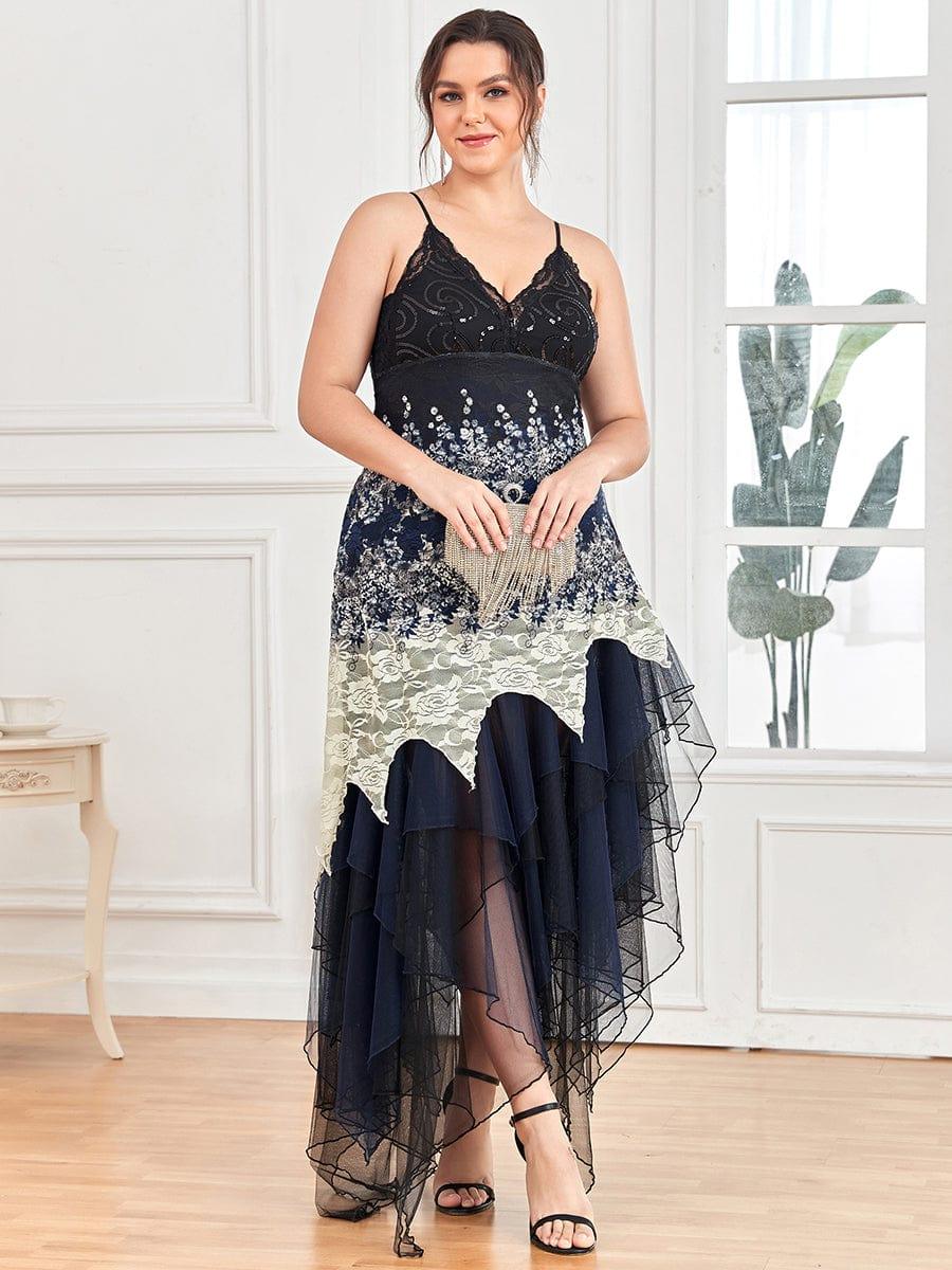 Sexy V Neck Irregular Hem Plus Size Prom Dresses(Final Sale) - Image 18