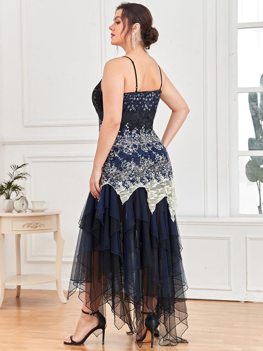 Sexy V Neck Irregular Hem Plus Size Prom Dresses(Final Sale) - Image 19