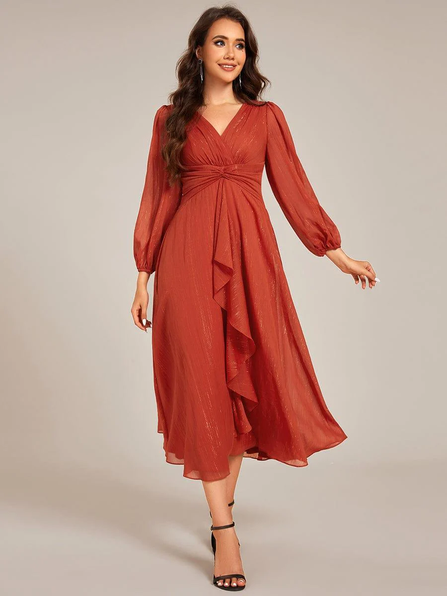 ever EMBER|Glitter Twist Knot A-Line Evening Dress - Image 121