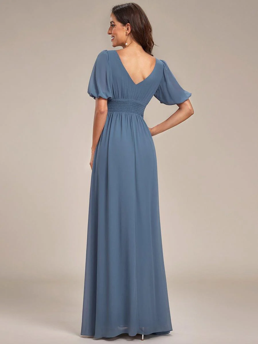 ever MADISON|Short Sleeve Front Slit Evening Dress(Final Sale) - Image 7