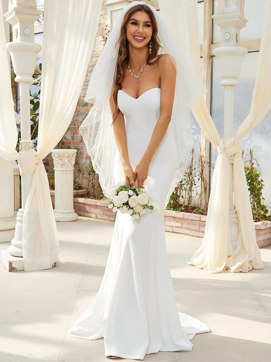 Simple Strapless Sweetheart Mermaid Wedding Dress - Image 10