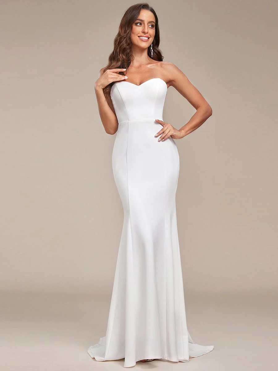 Simple Strapless Sweetheart Mermaid Wedding Dress - Image 7