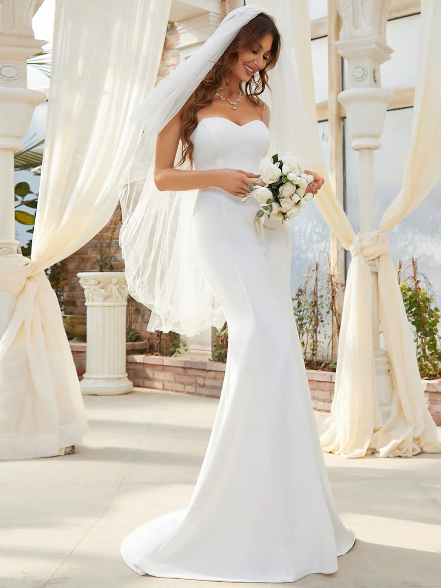 Simple Strapless Sweetheart Mermaid Wedding Dress - Image 8