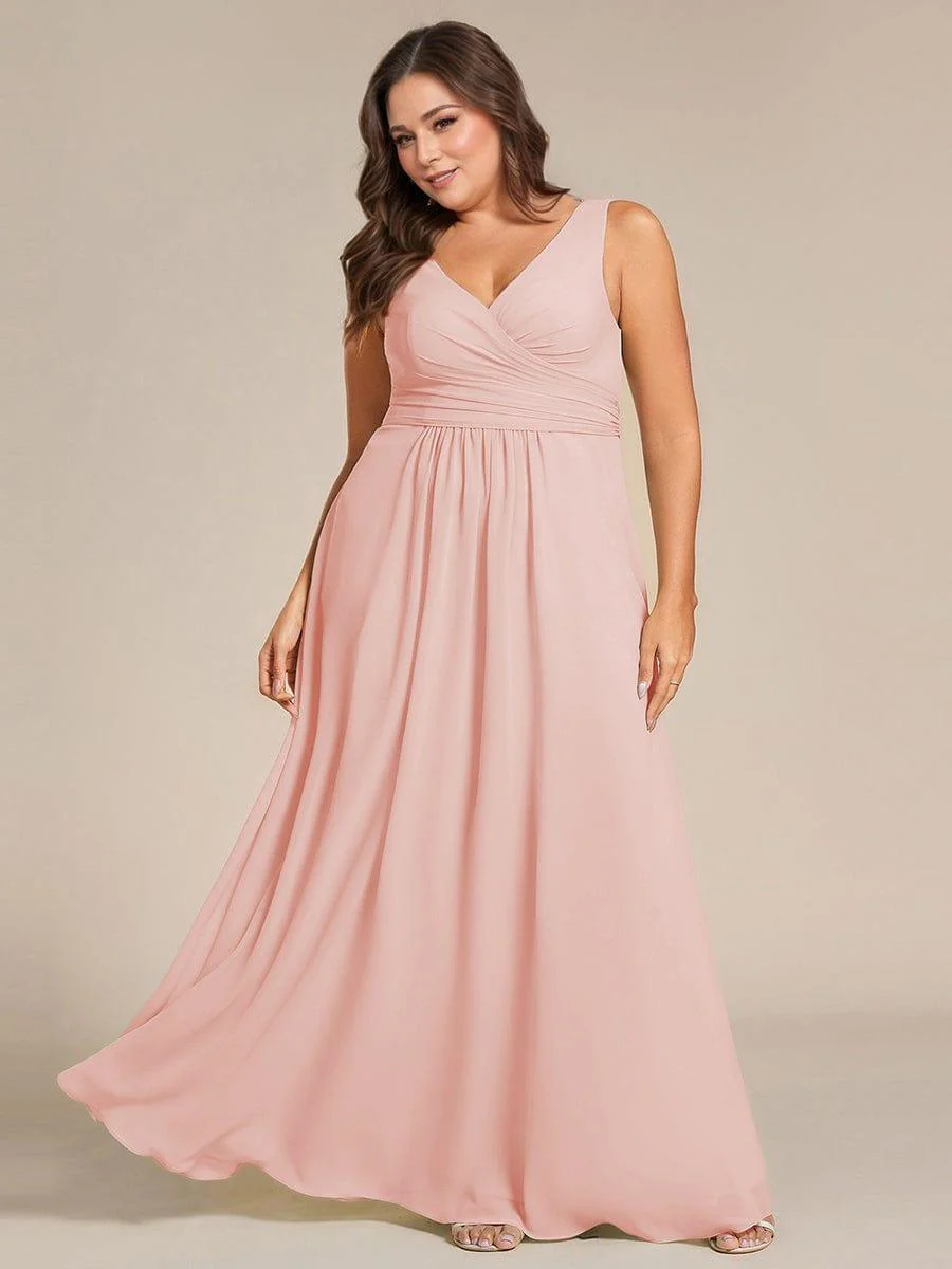 ever SAUYER|Sleeveless A-Line Chiffon Maxi Bridesmaid Dress - Image 28