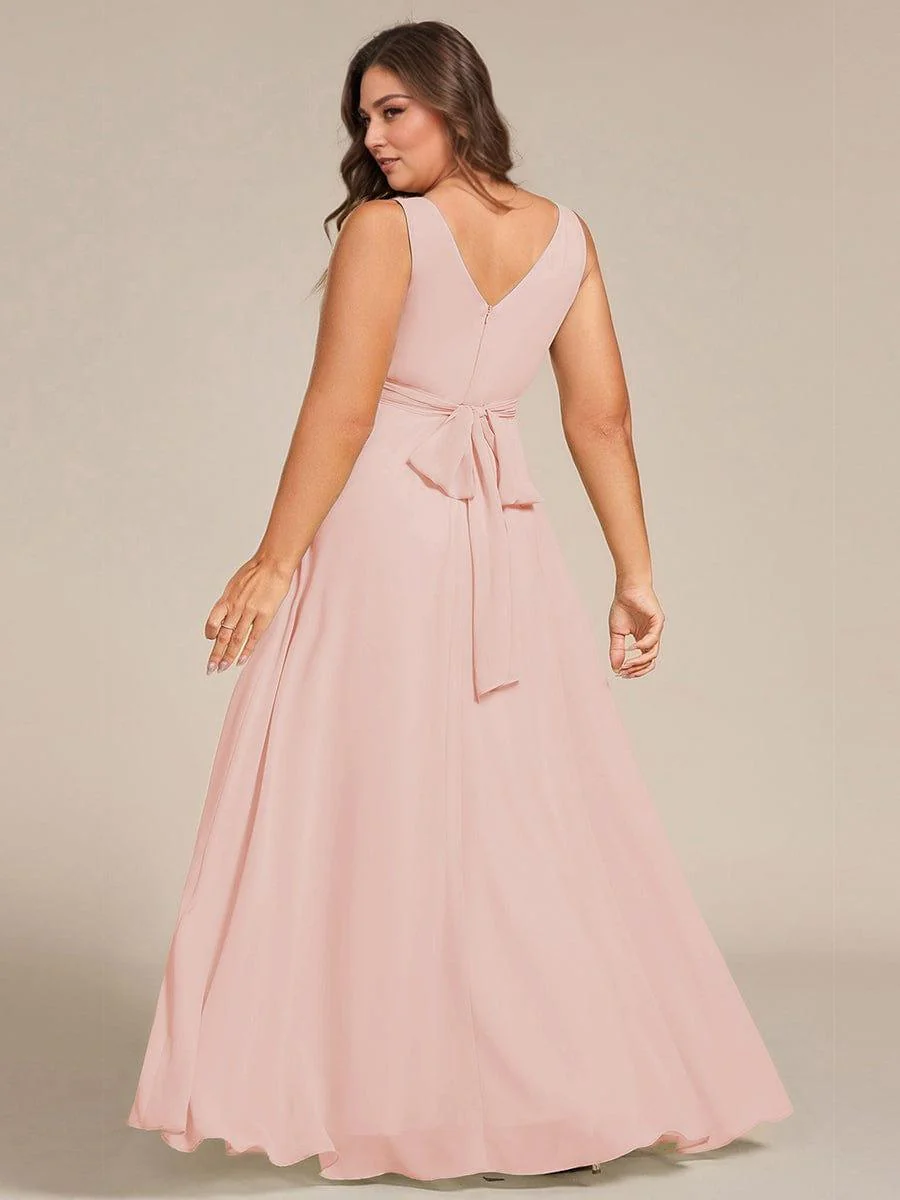 ever SAUYER|Sleeveless A-Line Chiffon Maxi Bridesmaid Dress - Image 29