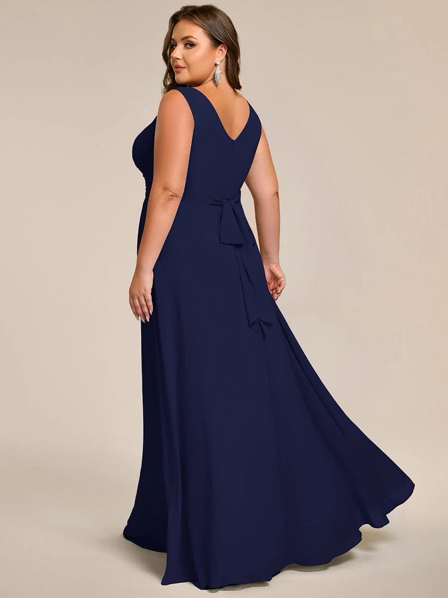 ever SAUYER|Sleeveless A-Line Chiffon Maxi Bridesmaid Dress - Image 43