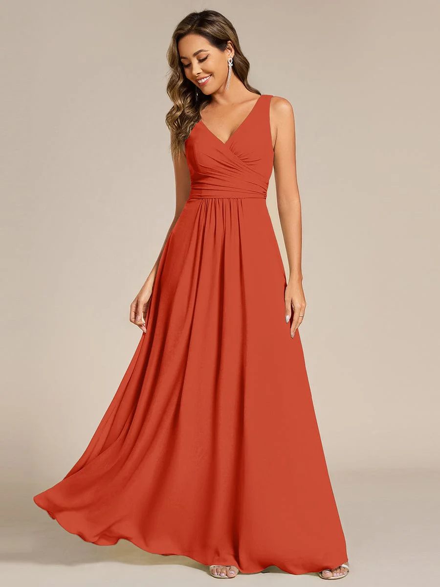 ever SAUYER|Sleeveless A-Line Chiffon Maxi Bridesmaid Dress - Image 51