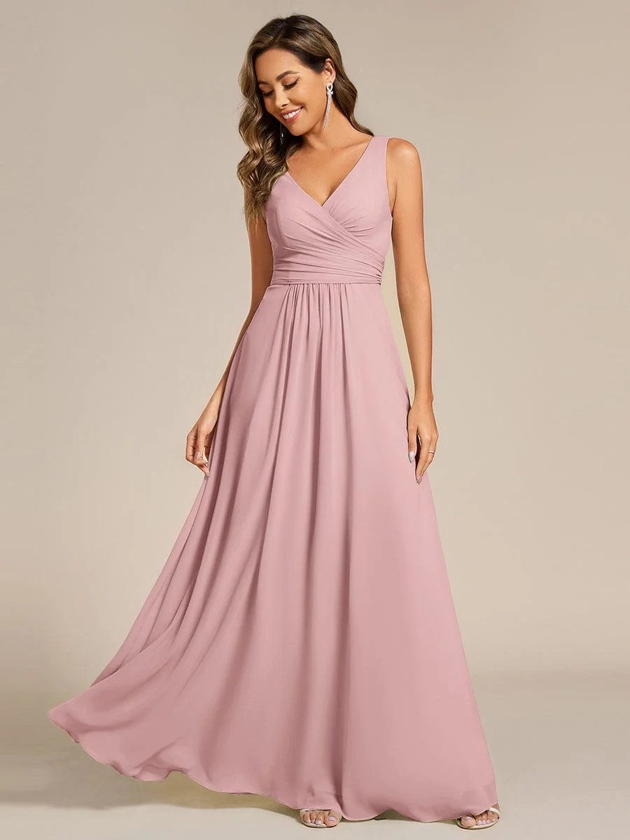 ever SAUYER|Sleeveless A-Line Chiffon Maxi Bridesmaid Dress - Image 57
