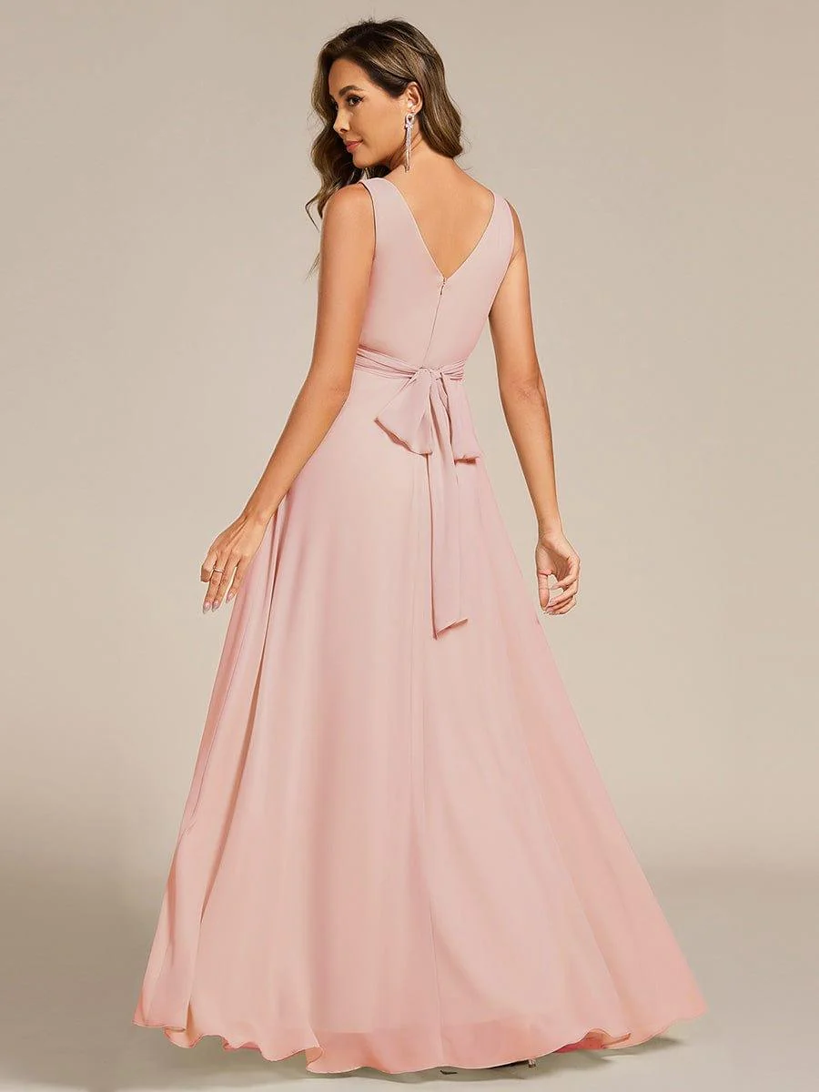 ever SAUYER|Sleeveless A-Line Chiffon Maxi Bridesmaid Dress - Image 6