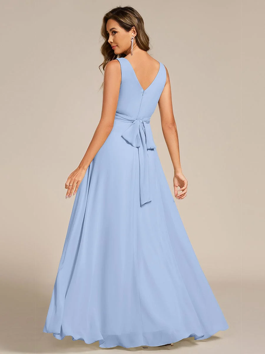 ever SAUYER|Sleeveless A-Line Chiffon Maxi Bridesmaid Dress - Image 64