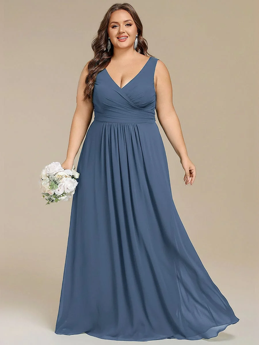 ever SAUYER|Sleeveless A-Line Chiffon Maxi Bridesmaid Dress - Image 78