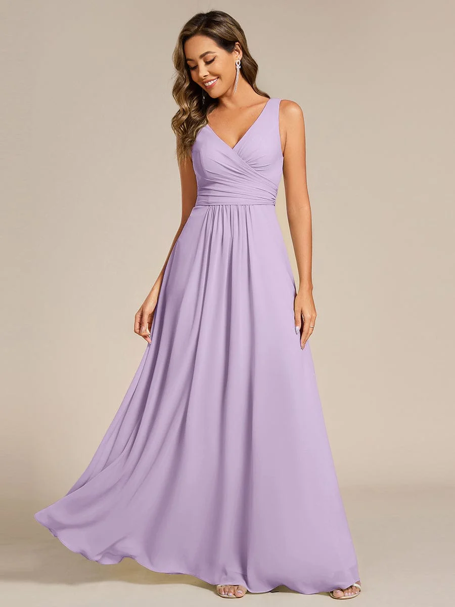 ever SAUYER|Sleeveless A-Line Chiffon Maxi Bridesmaid Dress - Image 88
