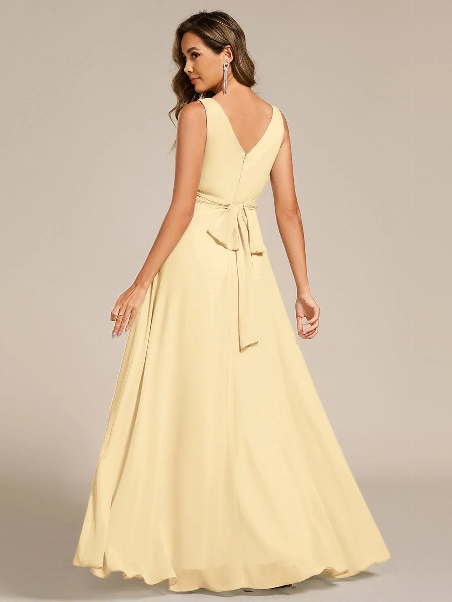 ever SAUYER|Sleeveless A-Line Chiffon Maxi Bridesmaid Dress - Image 95