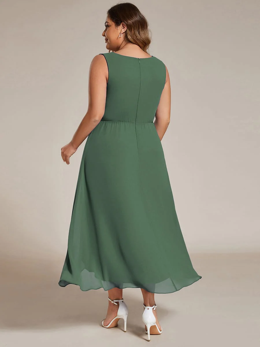 ever IRYS|Sleeveless Chiffon High-Low Wedding Guest Dress with Waist Applique - Image 87