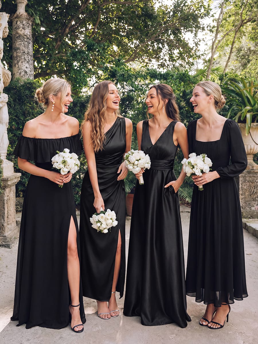 ever INDY|Sleeveless Empire Waist Satin Maxi Bridesmaid Dress With Pockets - Image 12
