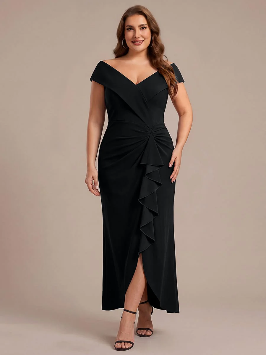 Slit Crepe Cap Sleeve Dress - Image 15