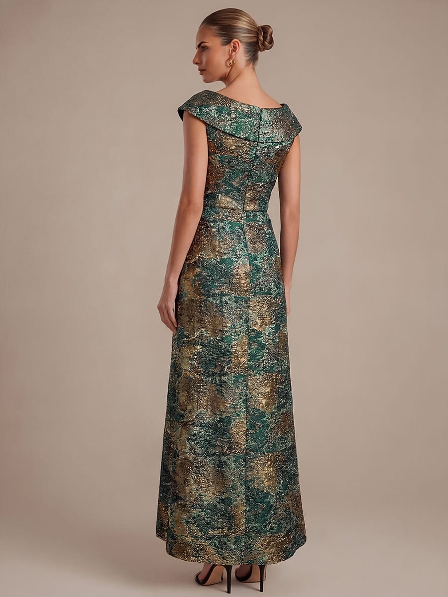 Slit Jacquard Cap Sleeve Dress - Image 8
